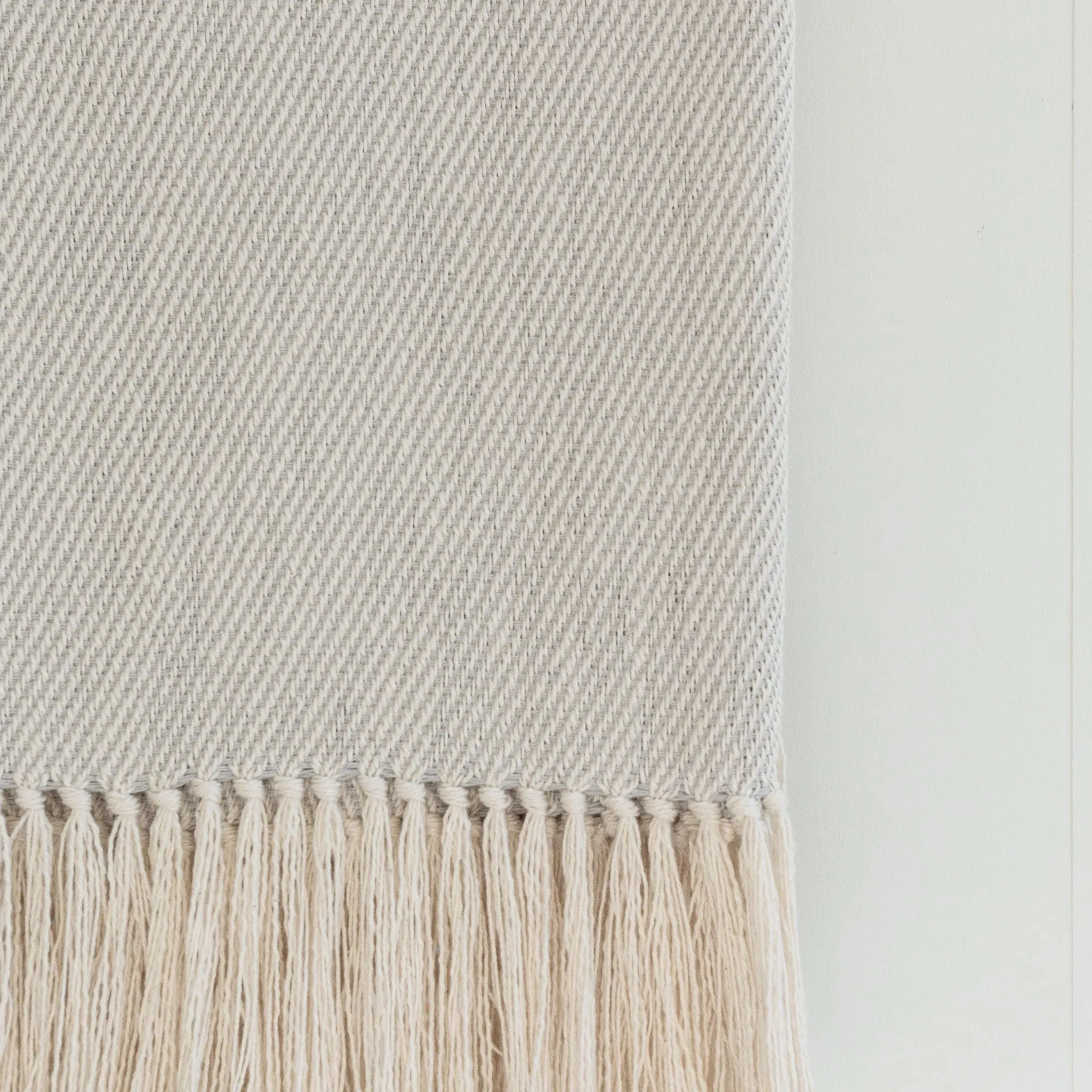 Fog Gray Handwoven Cotton Throw