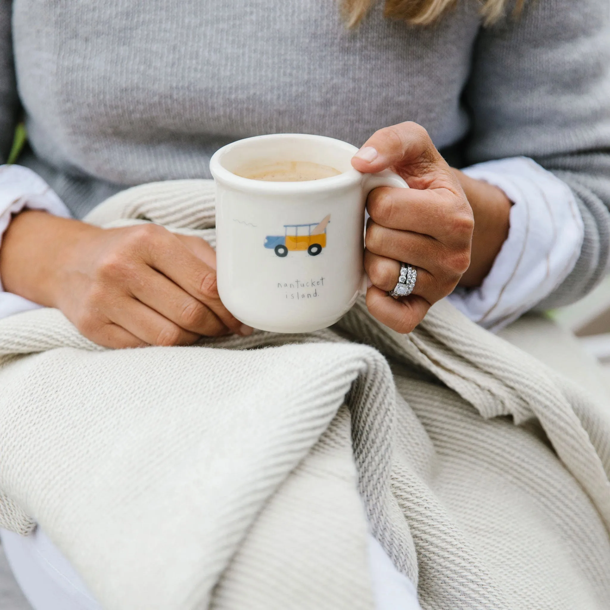 Fog Gray Handwoven Cotton Throw