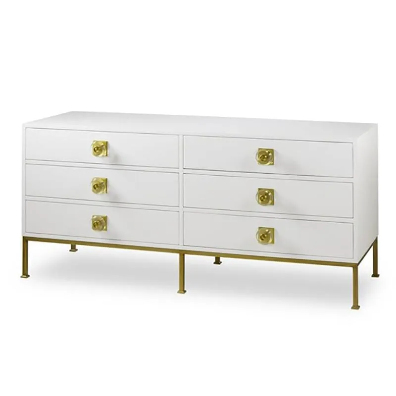 Formal 6 Drawer Dresser - Eloquent White Lacquer