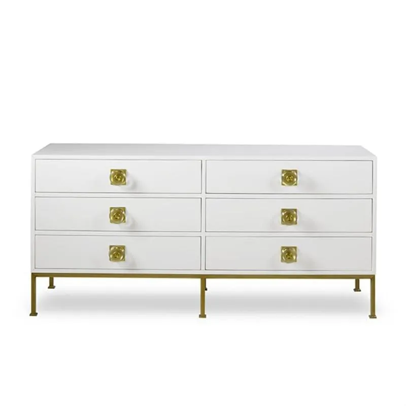 Formal 6 Drawer Dresser - Eloquent White Lacquer