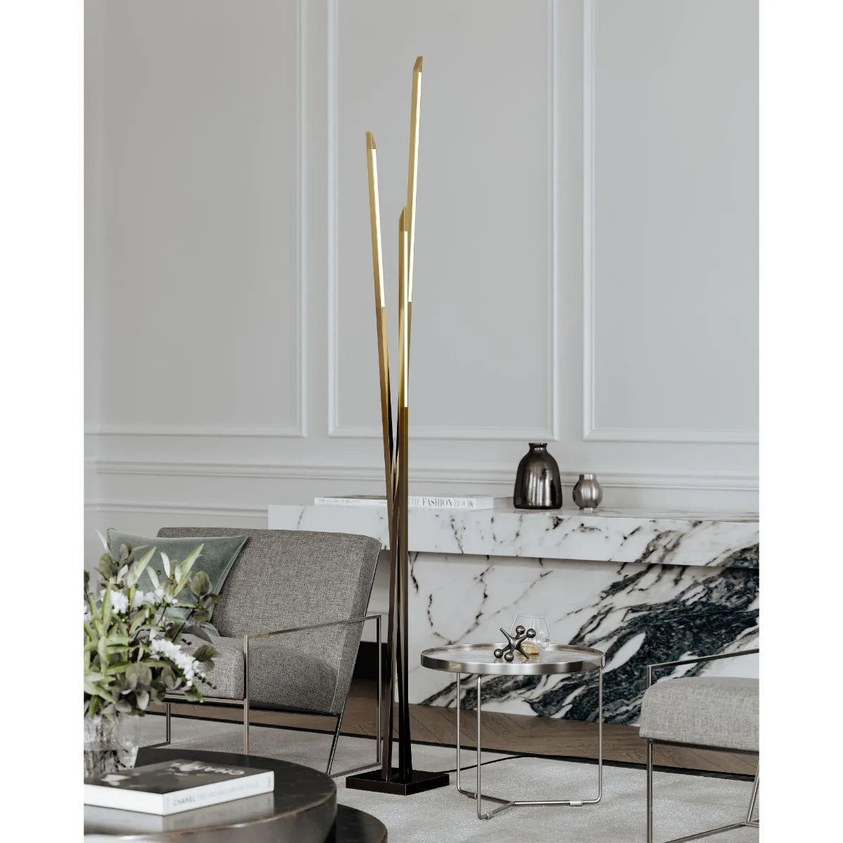 Gansevoort LED Floor Lamp Gradient Brass Finish