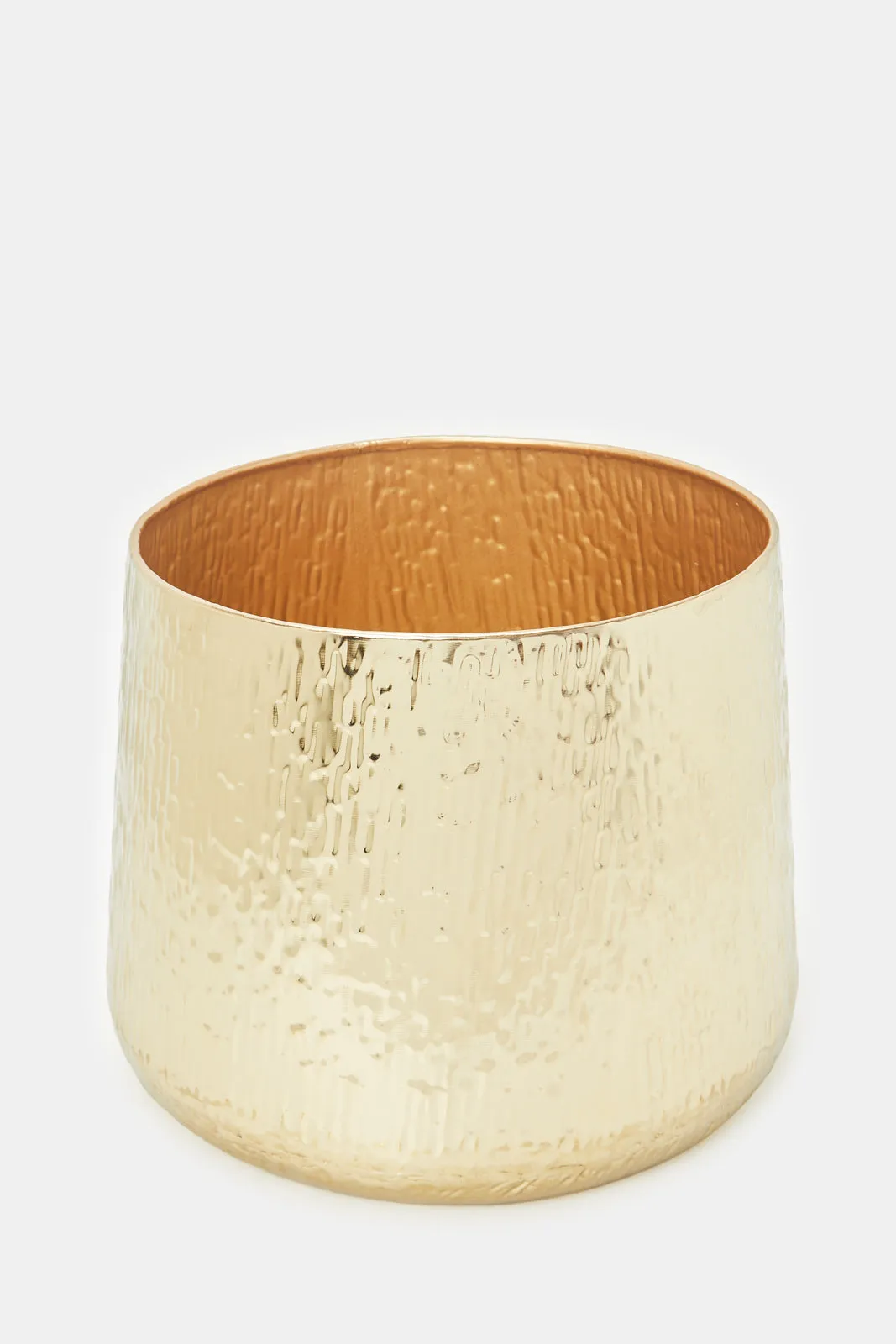 Gold Embossed Metal Planter