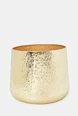 Gold Embossed Metal Planter