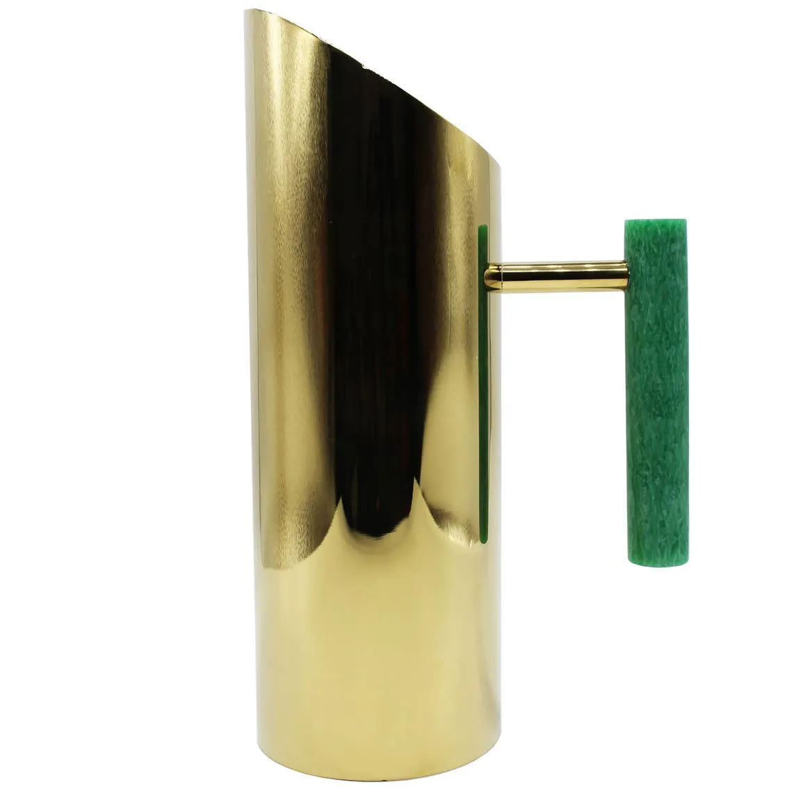 Gold Pitcher with Green Resin Details