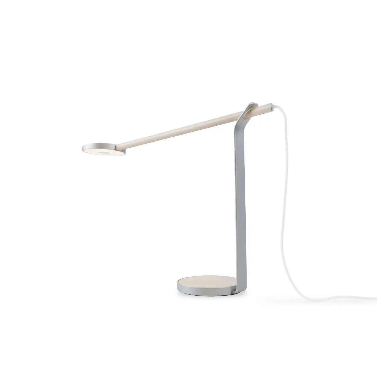 Gravy Maple and Silver Contemporary LED Desk Lamp