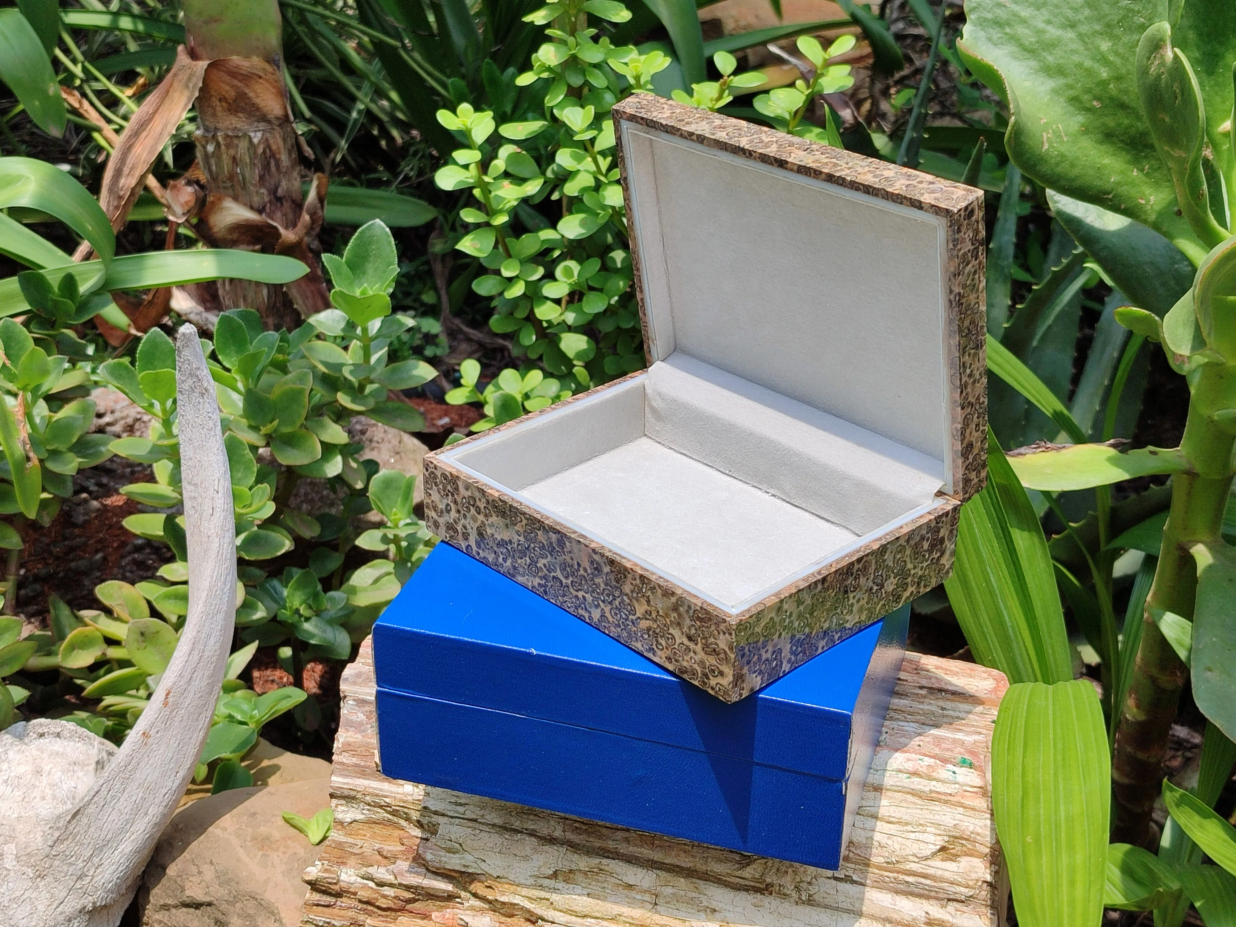 Hand Made Snakeskin Jasper Jewellery Box x 1 From Australia