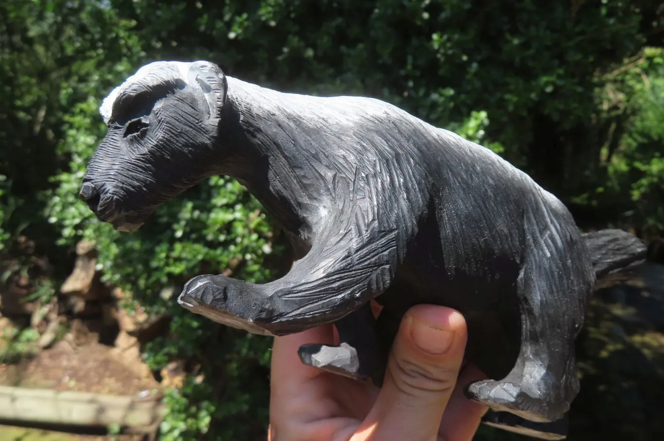 Hand Made Soapstone Honey Badger Carving x 1 From Zimbabwe