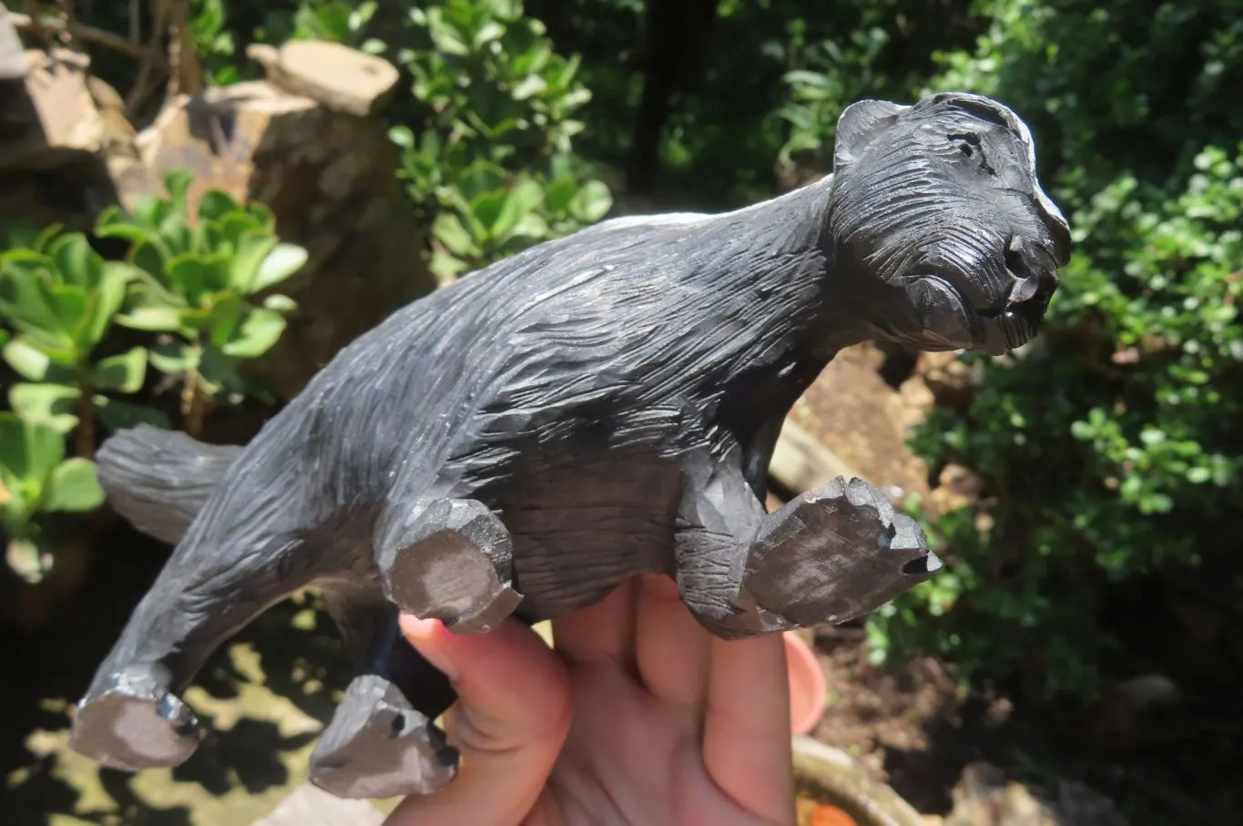 Hand Made Soapstone Honey Badger Carving x 1 From Zimbabwe