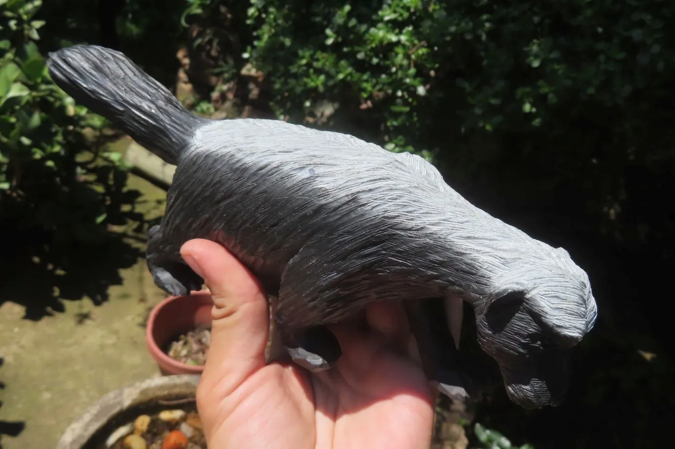 Hand Made Soapstone Honey Badger Carving x 1 From Zimbabwe