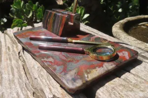 Hand Made Tiger Iron Jasper Desk Set - sold per item - From Australia