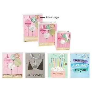 Happy Birthday XL Gift Bag - 30cm x 42cm x 12cm