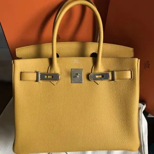 Hermès Birkin 30 Jaune Ambre Togo Palladium Hardware PHW