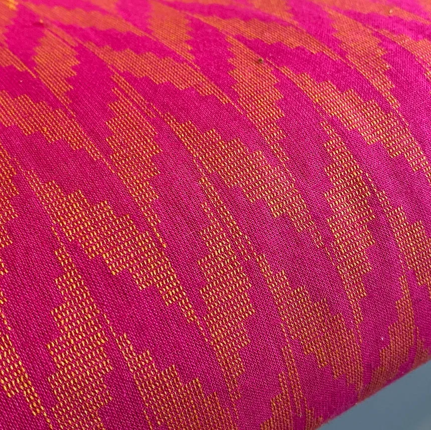 Hot Pink Magenta / Orange Chevrons Jacquard Cotton From India, By the Yard  #TK-36