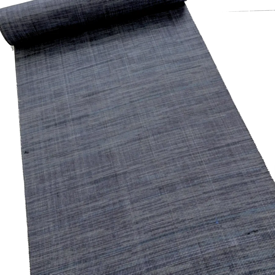 Indigos/Blacks Grid-Weave Melange, Kimono Wool from Japan By the Yard #240