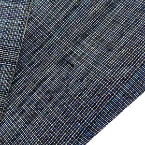 Indigos/Blacks Grid-Weave Melange, Kimono Wool from Japan By the Yard #240