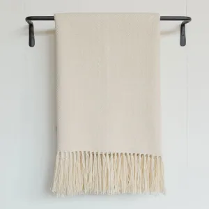 Ivory Handwoven Alpaca Throw