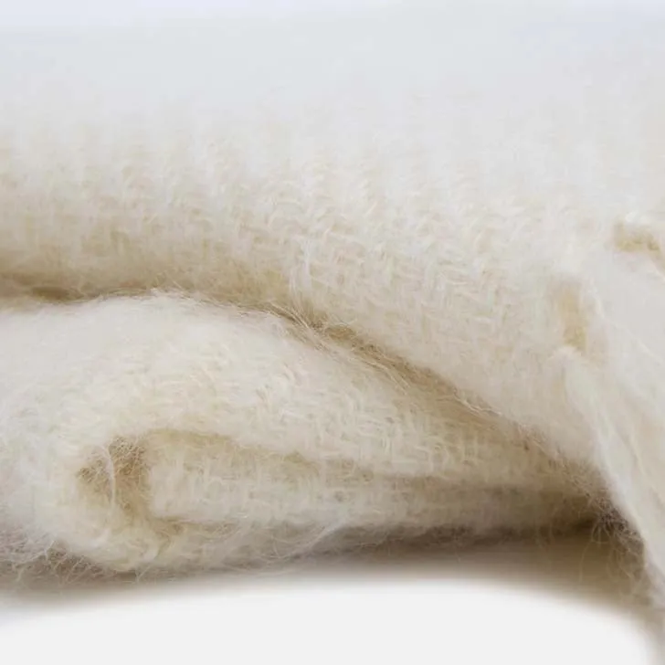 Ivory Handwoven Mohair Throw