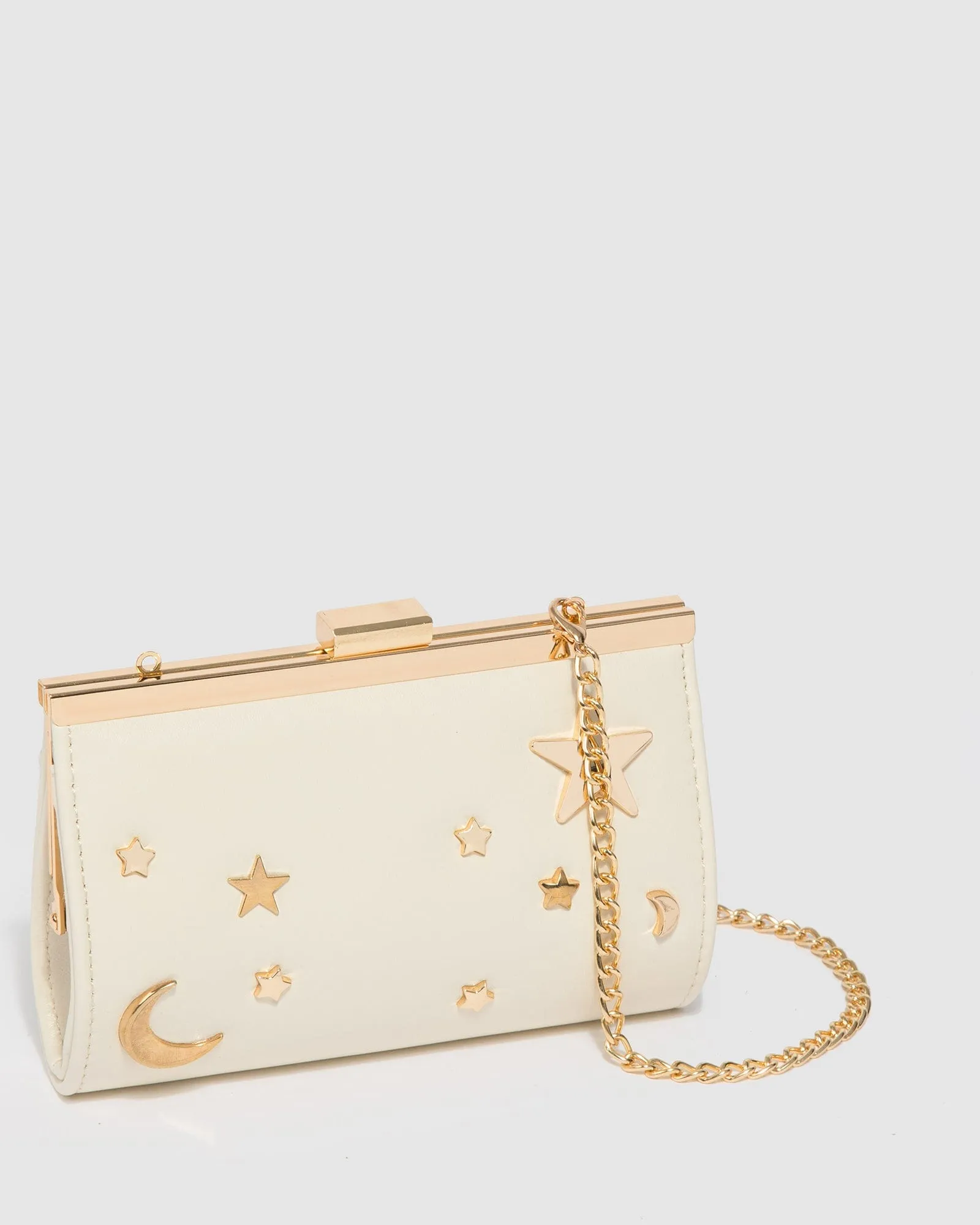 Ivory Junior Chain Handle Clutch Bag