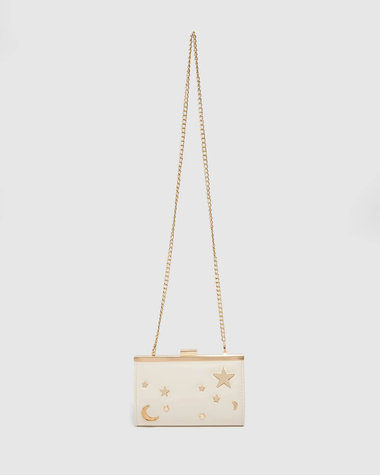 Ivory Junior Chain Handle Clutch Bag