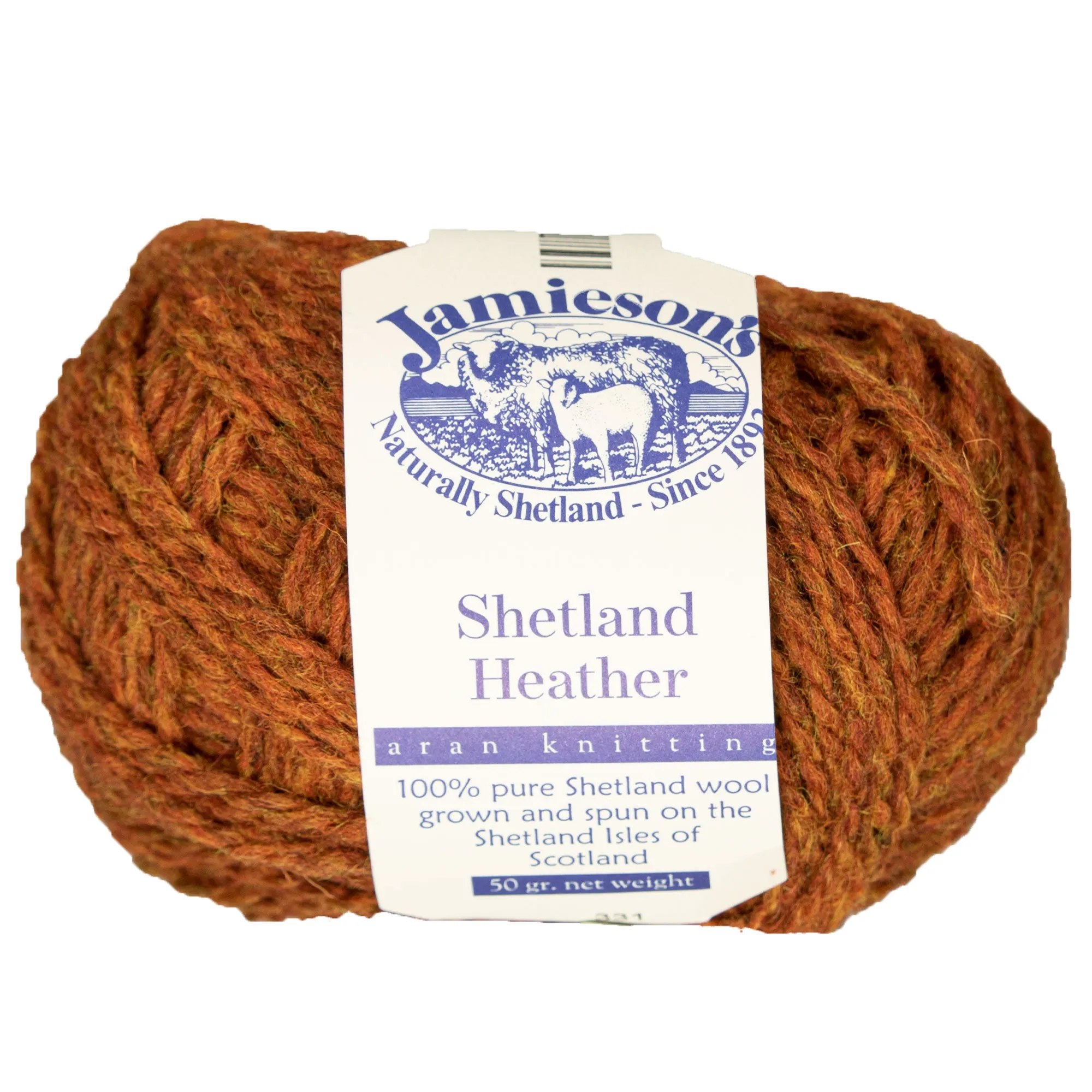 Jamieson's of Shetland Heather Aran Yarn - 331 Ginger Snap