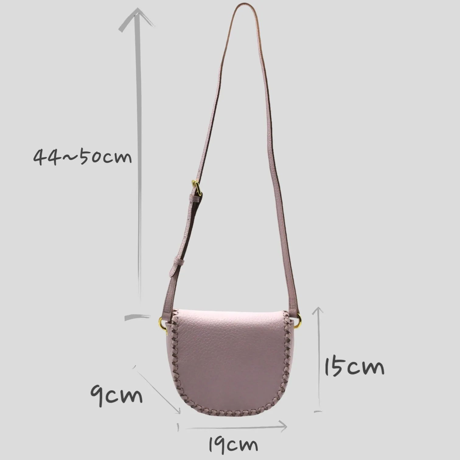 Jas - Handmade Leather Saddle Bag Pink