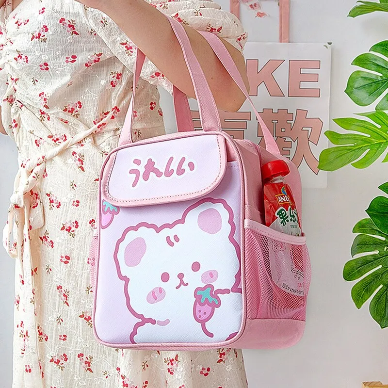 Kawaii Pink Bear Lunch Bag Collection | NEW