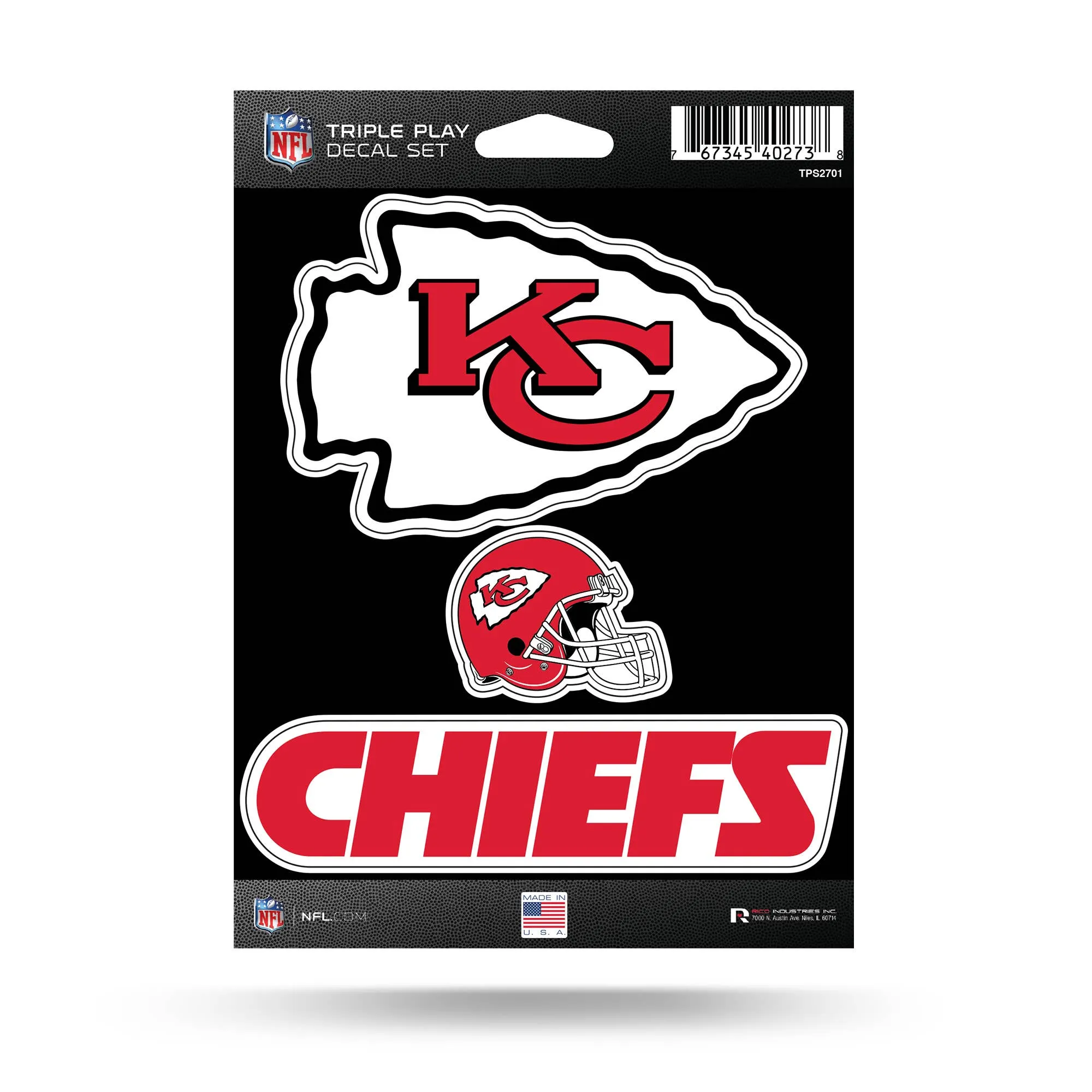 KC Chiefs Triple Play Decal