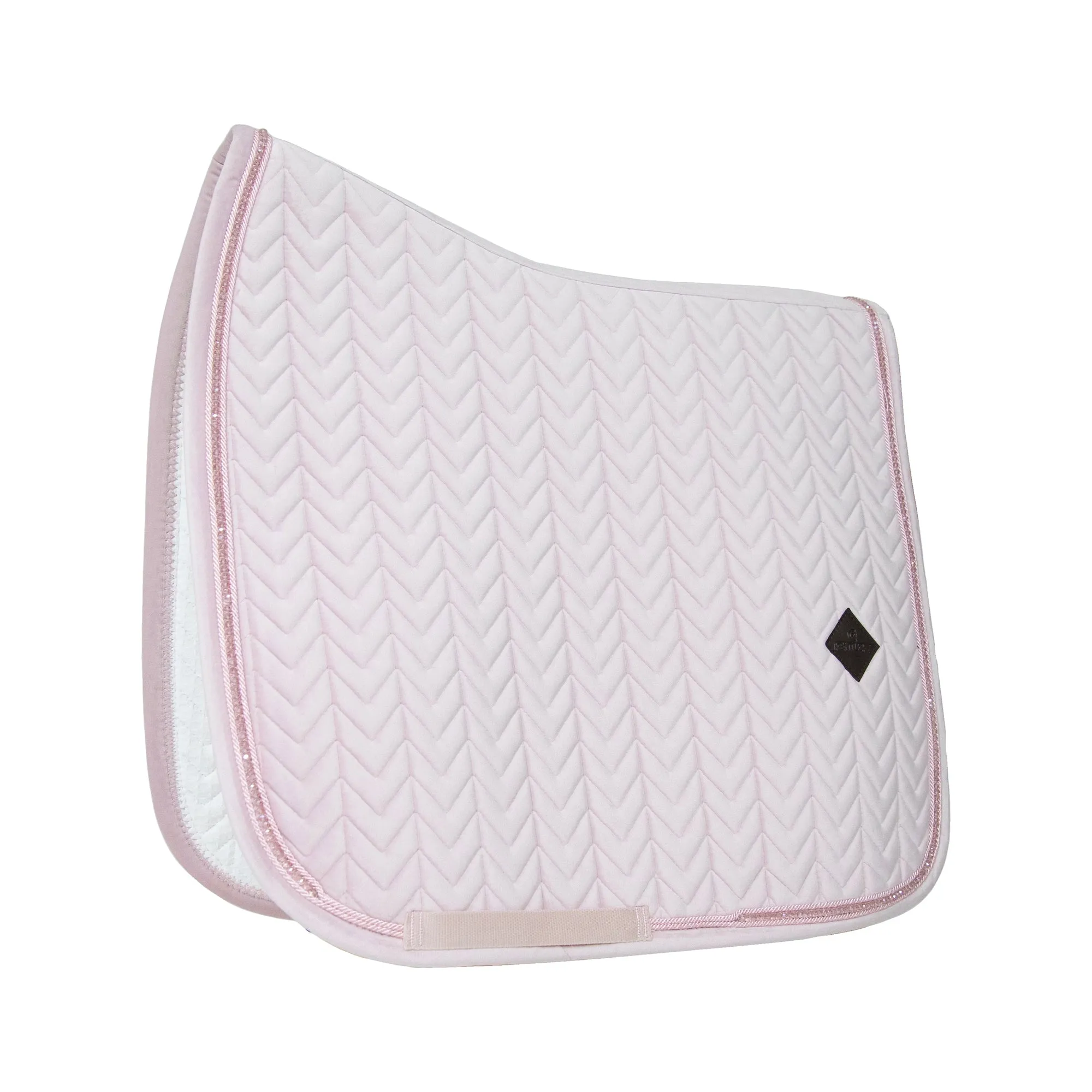 Kentucky Horsewear Saddle Pad Basic Velvet Pearls Dressage, Soft Rose