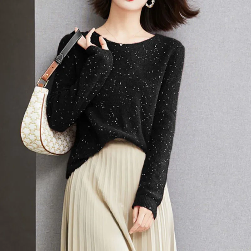 Knitted Sweater With Sequin Details