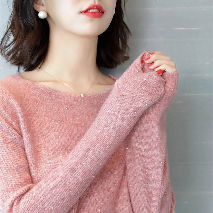 Knitted Sweater With Sequin Details