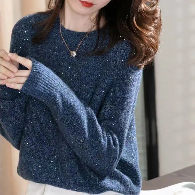 Knitted Sweater With Sequin Details