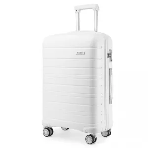 Kono 28 Inch Multi Texture Hard Shell PP Suitcase - Classic Collection - White