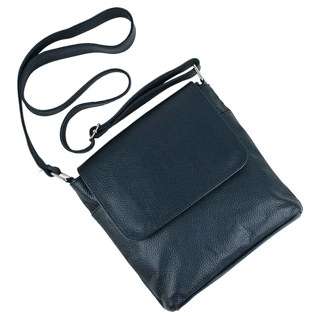 Leather Crossbody Bag Blue Rover Tablet Bag