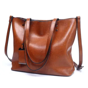 Leather Tote Bag, Leather Purse with Zipper, Crossbody Bag