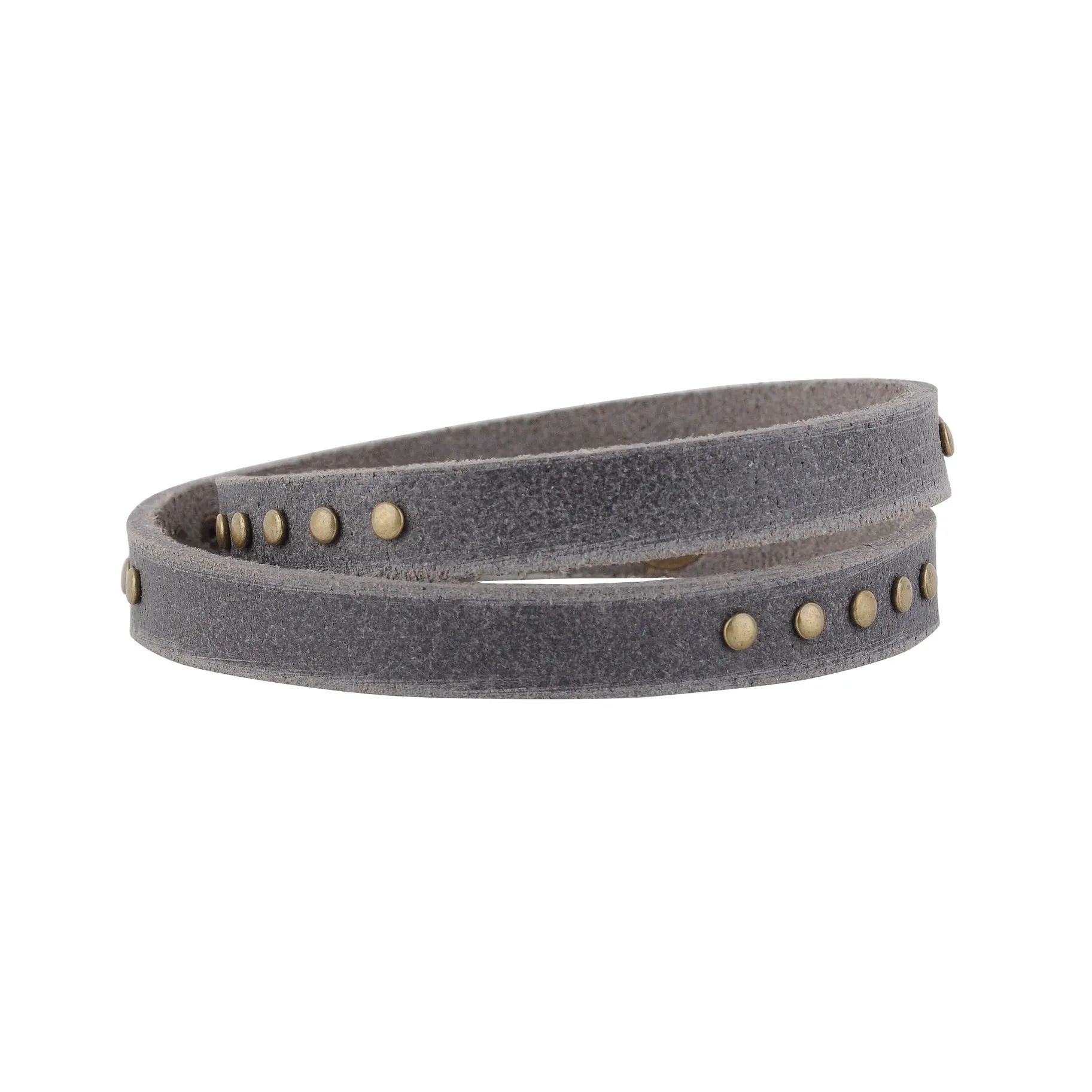 Leather Wrap Bracelet with Metal Details