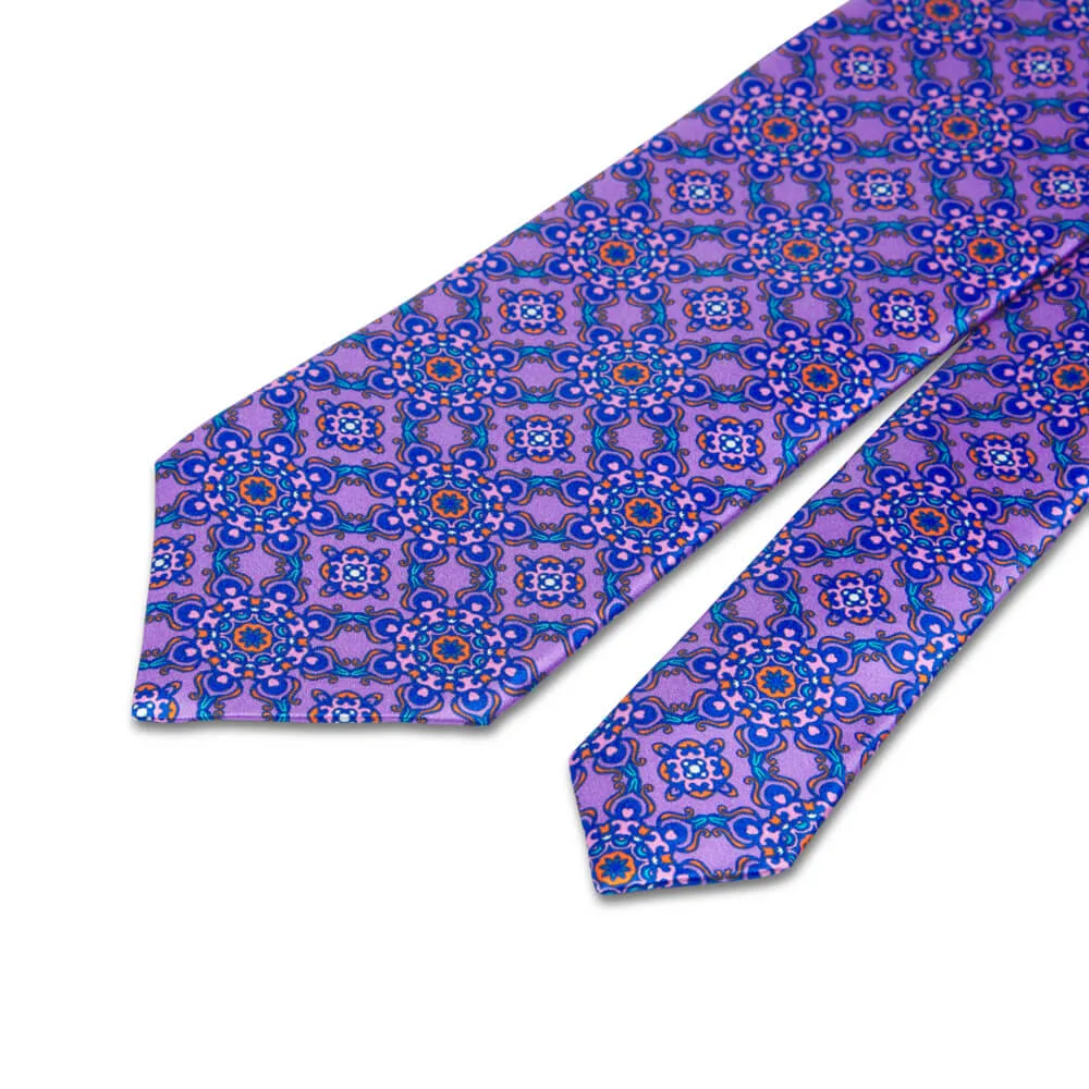 Leonardo Art Purple Duchesse Silk Tie