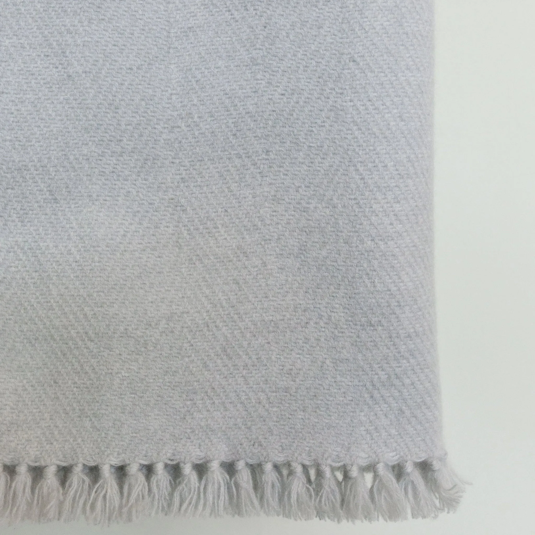 Light Gray Handwoven Cashmere Throw