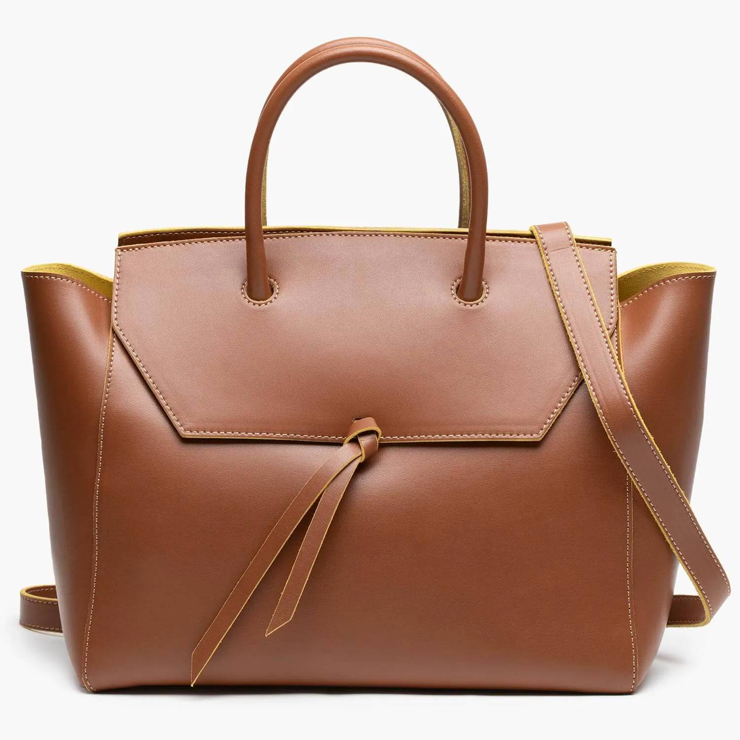 Loren Large Leather Tote Bag - Saddle