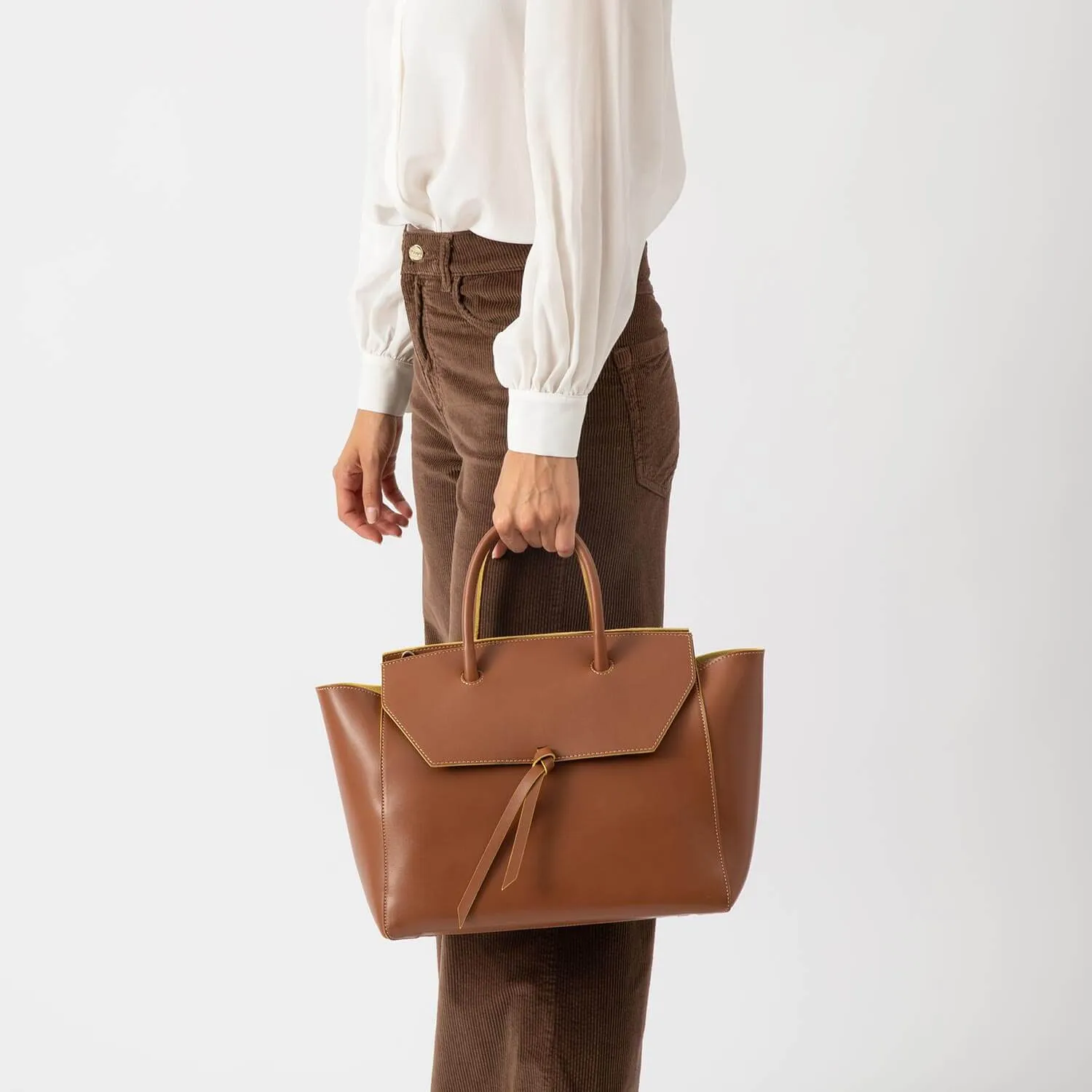 Loren Large Leather Tote Bag - Saddle