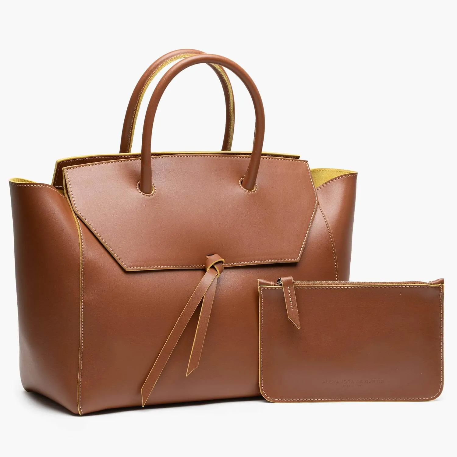 Loren Large Leather Tote Bag - Saddle