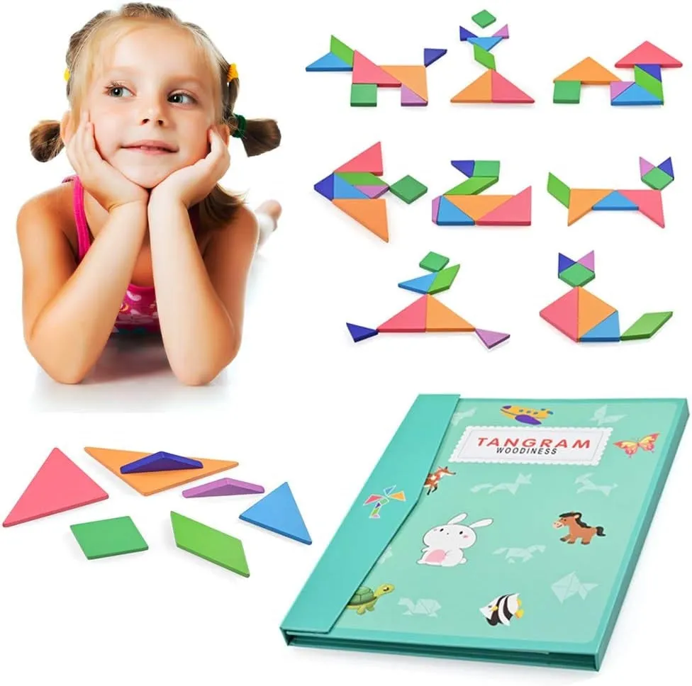 Magnetic tangram book