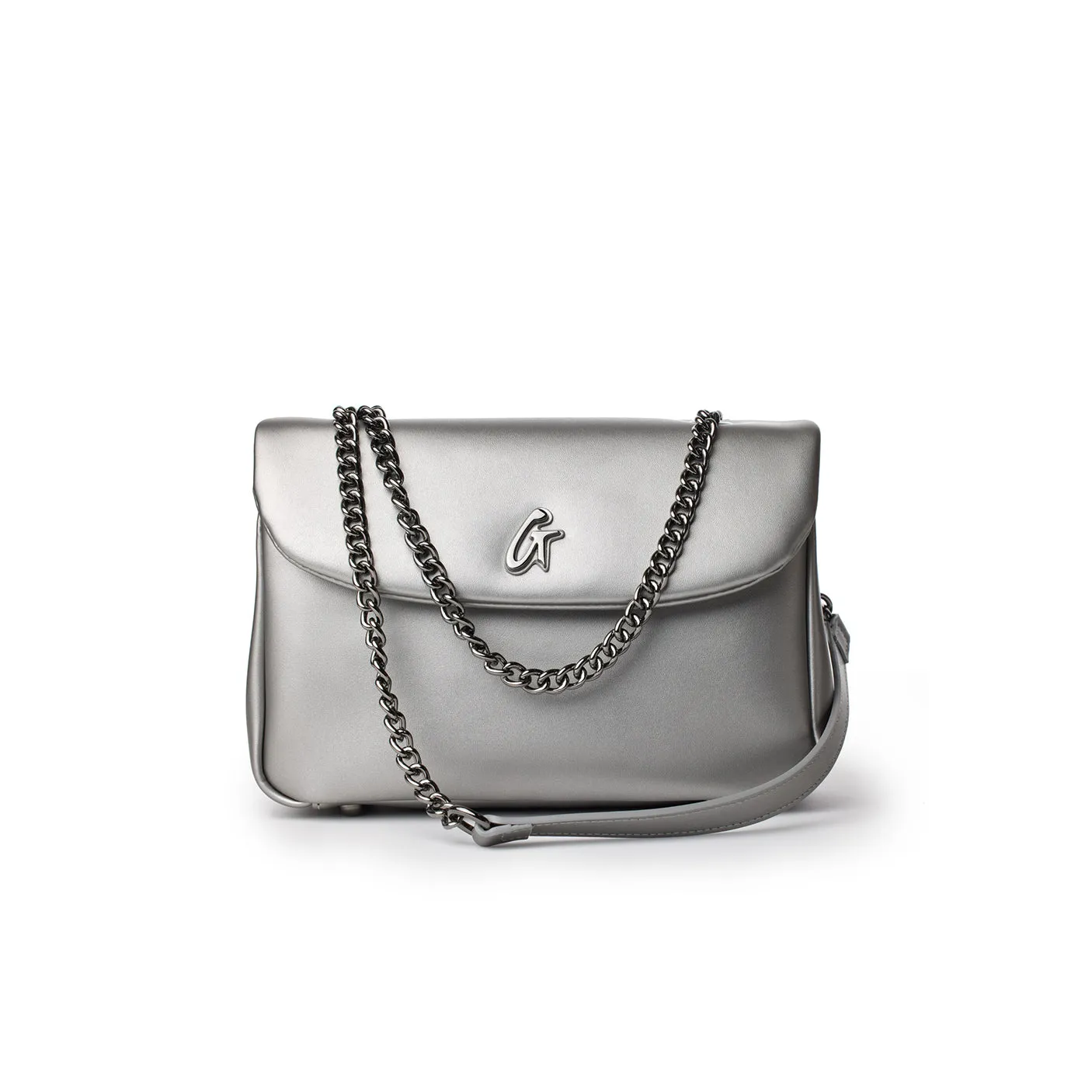 MEDIUM STANDARD FLAP BAG - PLATINUM