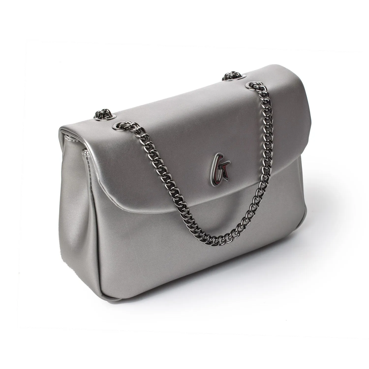 MEDIUM STANDARD FLAP BAG - PLATINUM