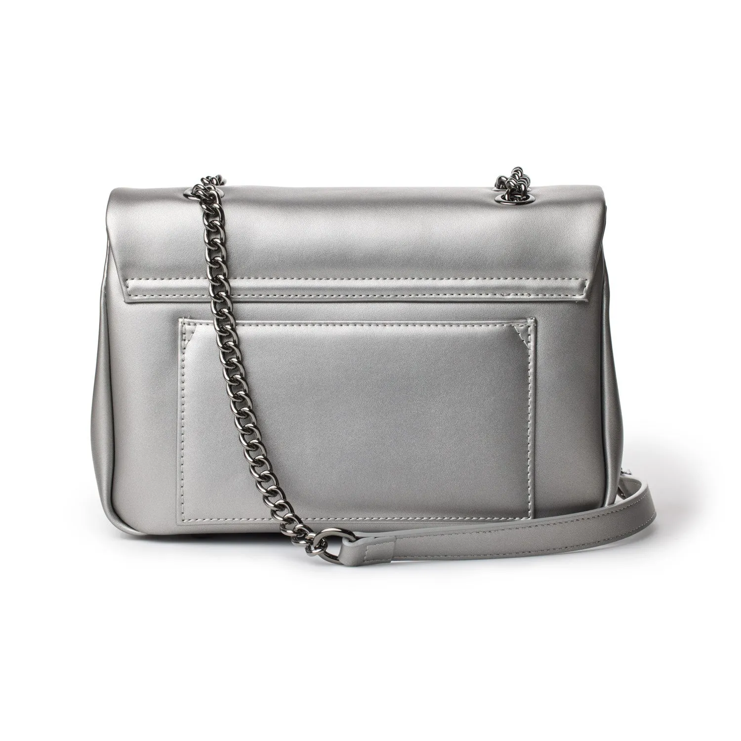 MEDIUM STANDARD FLAP BAG - PLATINUM