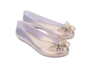 Melissa Sweet Love Fly AD Butterfly Embellished Gold Beige Ballerinas