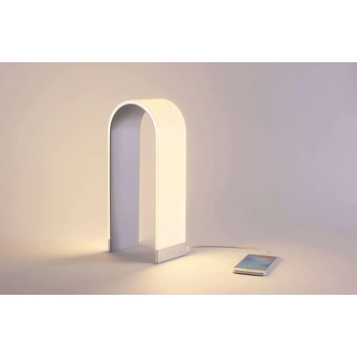 Mr. n Tall Silver Transitional LED Desk Lamp with USB Port