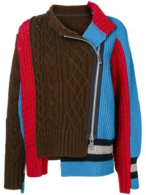 Multi-Panel Cable-Knit Sweater