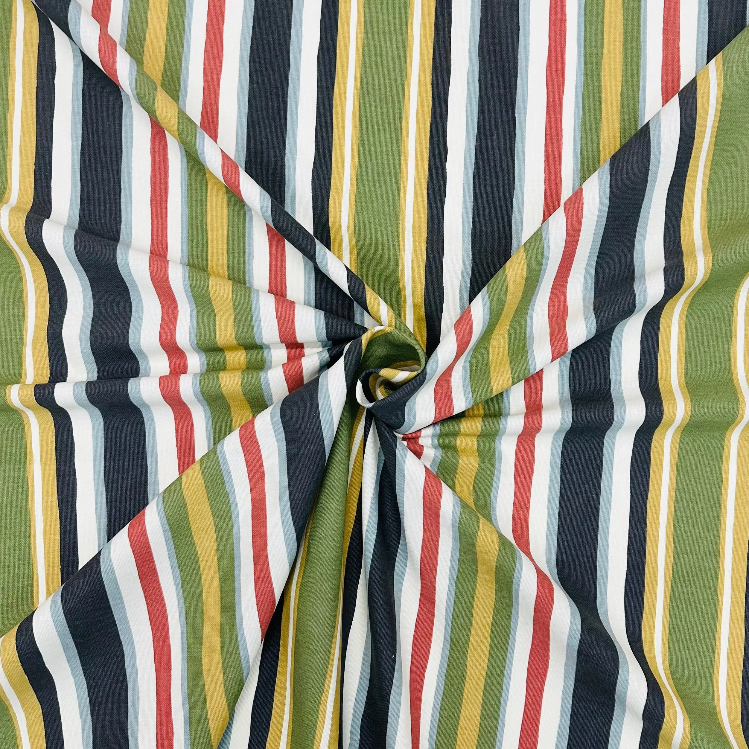 Multicolor Unique Stripe Cotton Fabric 56"