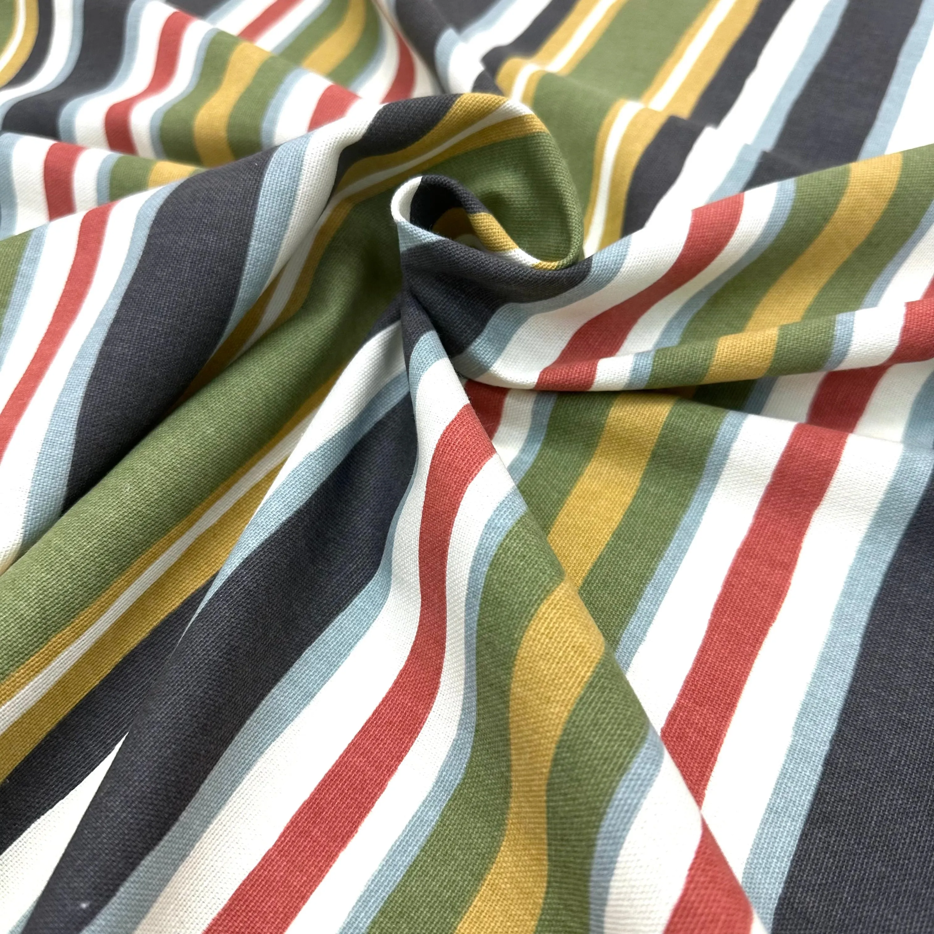 Multicolor Unique Stripe Cotton Fabric 56"