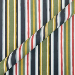 Multicolor Unique Stripe Cotton Fabric 56"